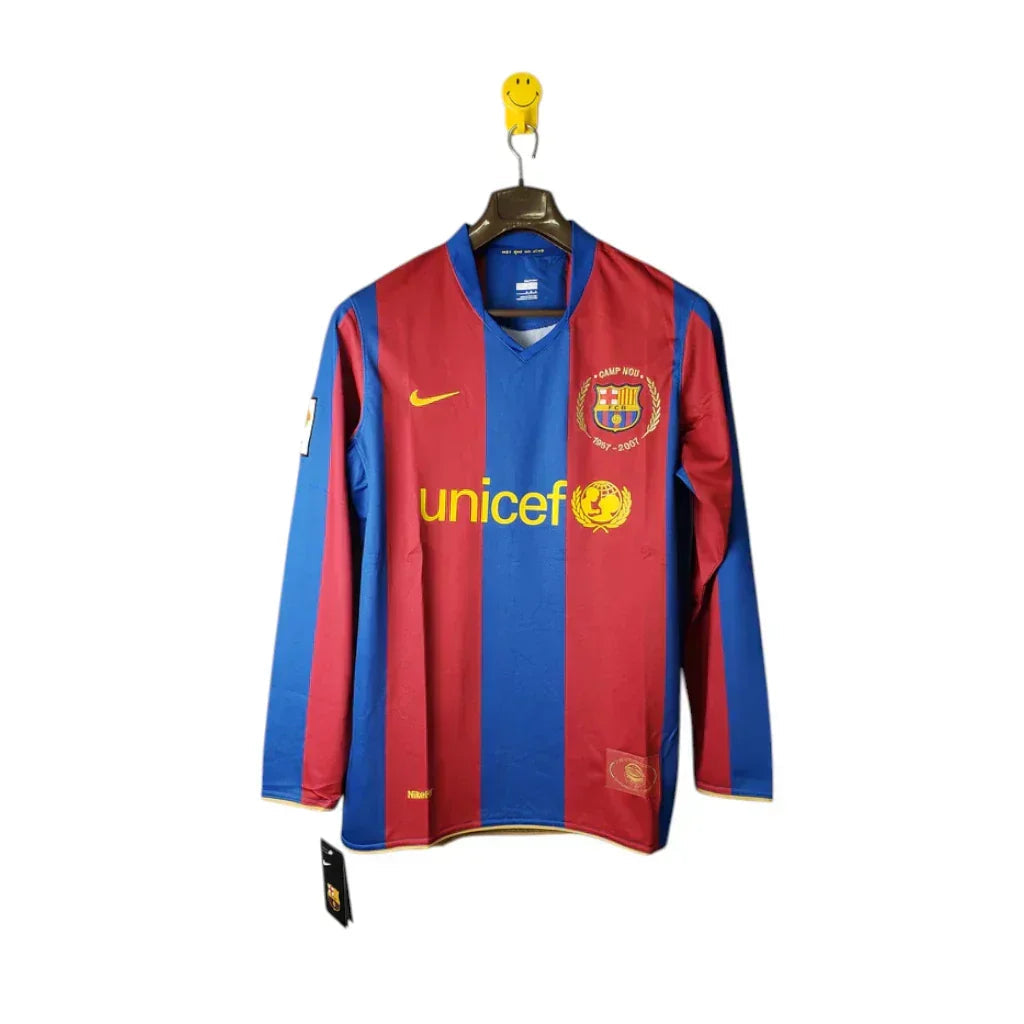 Camisa Barcelona Home Retrô 2007/08 Manga Longa - Torcedor Masculino