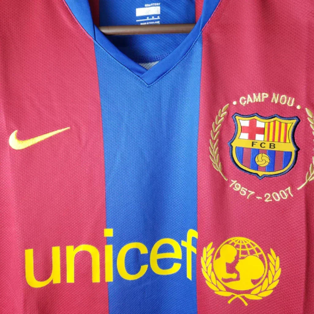 Camisa Barcelona Home Retrô 2007/08 Manga Longa - Torcedor Masculino