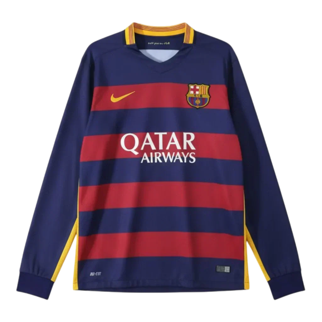 Camisa Barcelona Home Retrô 2015/16 Manga Longa - Torcedor Masculino