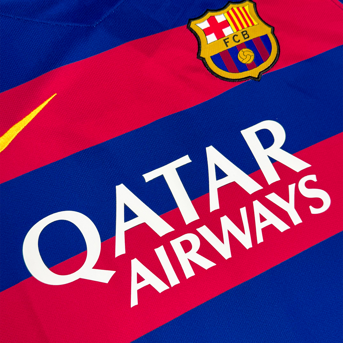 Camisa Barcelona Home Retrô 2015/16 Manga Longa - Torcedor Masculino