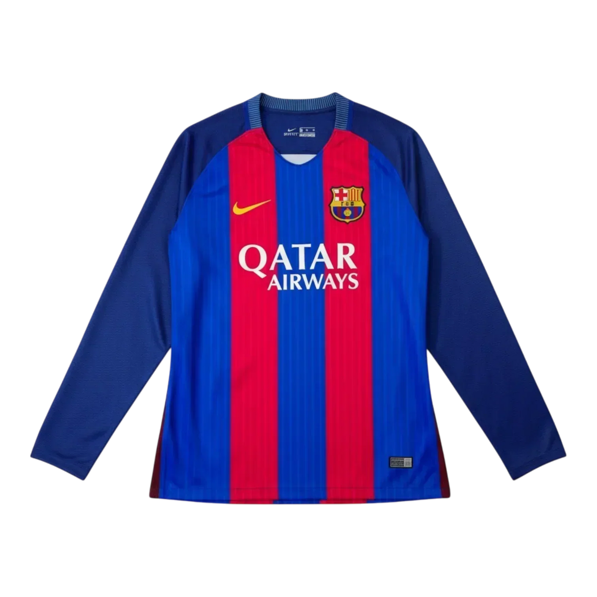 Camisa Barcelona Home Retrô 2016/17 Manga Longa - Torcedor Masculino