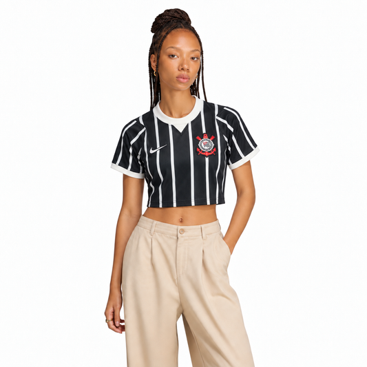 Camisa Corinthians Cropped Home 2026/27 - Torcedor Feminina