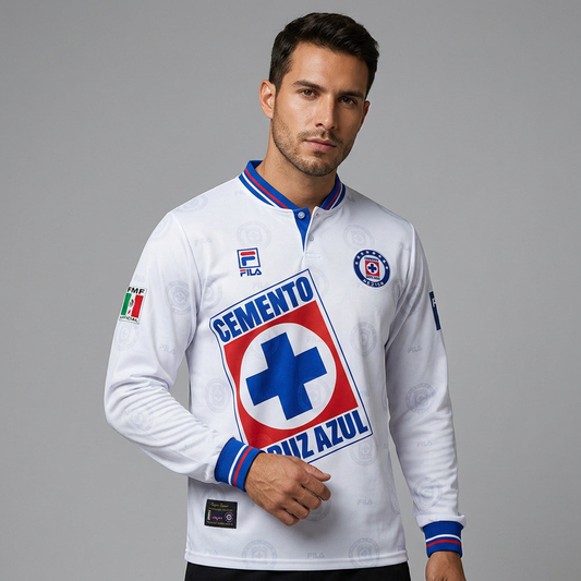 Camisa Cruz Azul Away Retrô 1998 Manga Longa - Torcedor Masculino