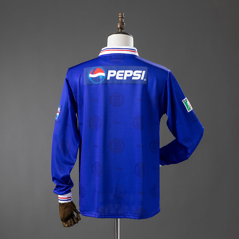 Camisa Cruz Azul Home Retrô 1998 Manga Longa - Torcedor Masculino