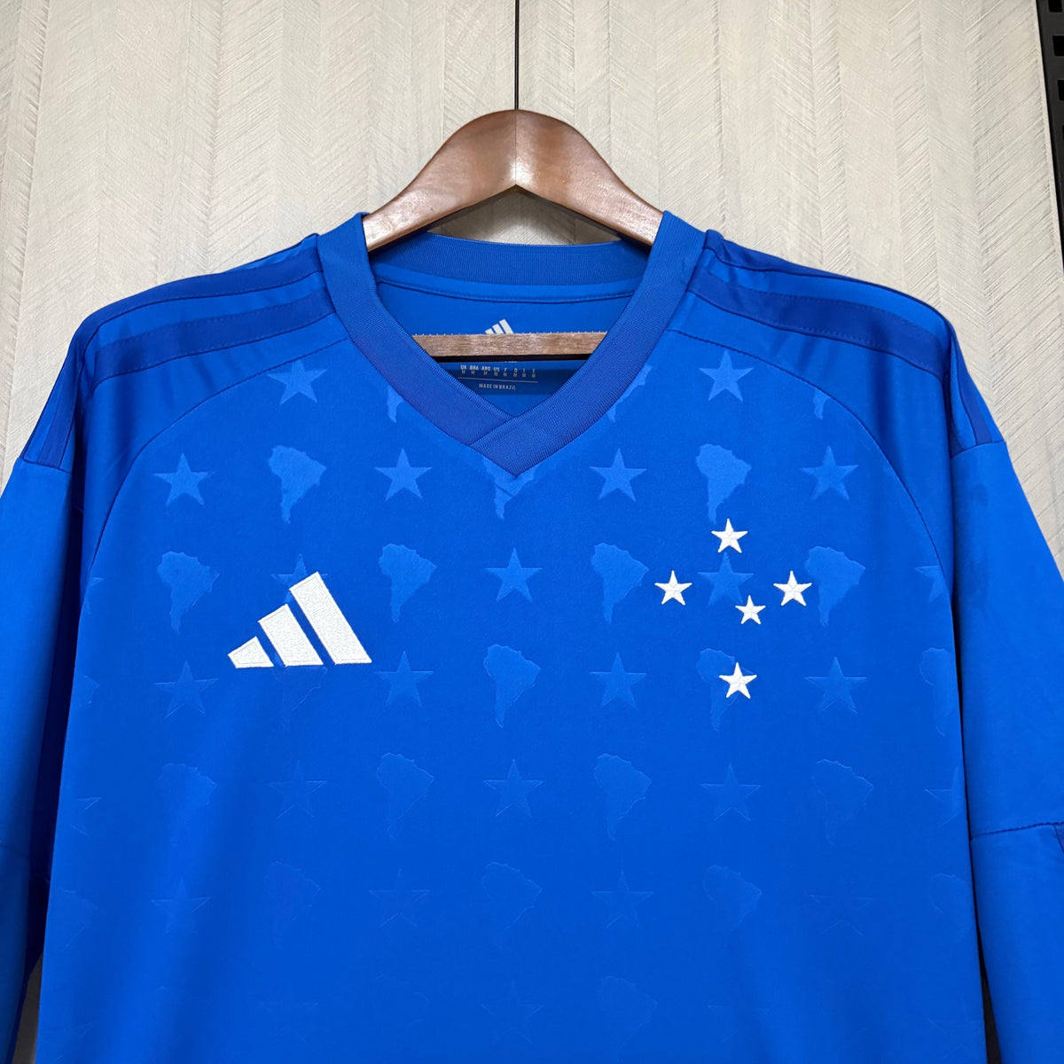 Camisa Cruzeiro Home 2026/27 Manga Longa com Patrocínio - Torcedor Masculino