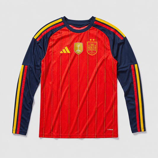 Camisa Espanha Home 2026/27 Manga Longa - Jogador Masculino