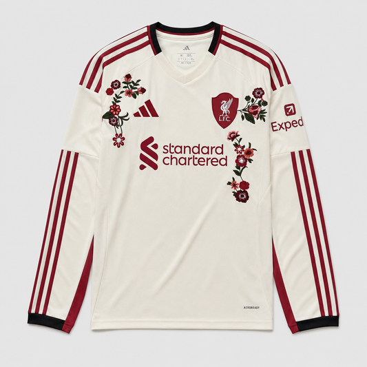 Camisa Liverpool Bordada Away 2025/26 Manga Longa - Torcedor Masculino