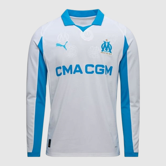 Camisa Olympique de Marseille Home 2025/26 Manga Longa - Torcedor Masculino