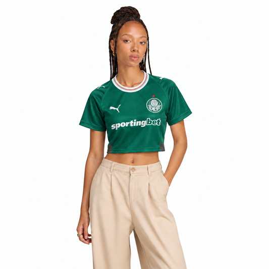 Camisa Palmeiras Cropped Home 2026/27 - Torcedor Feminina