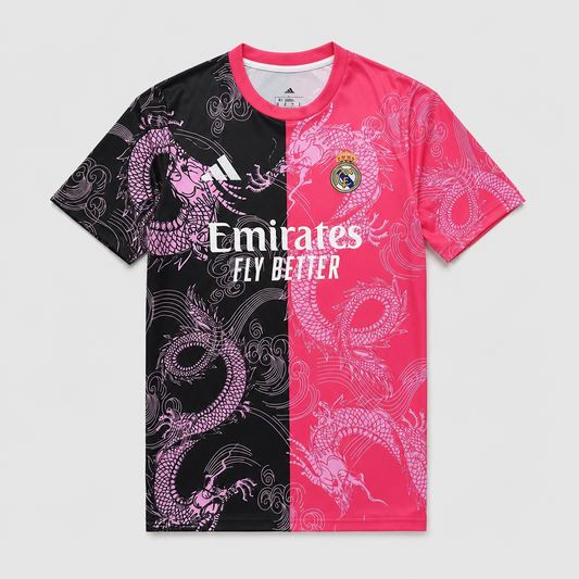Camisa Real Madrid Dragão Rosa e Preta Edição Especial 2026/27 - Torcedor Masculino