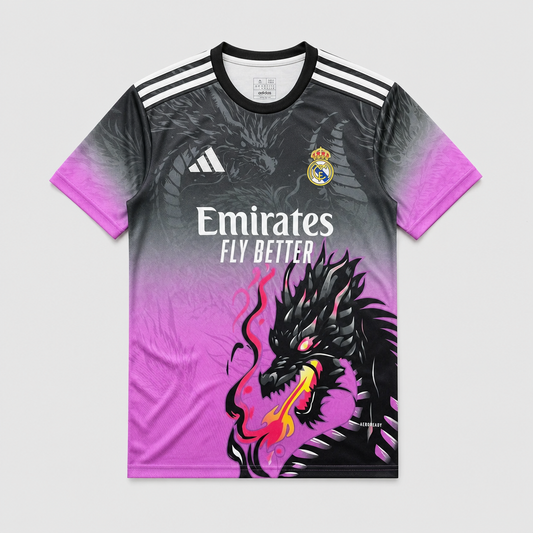 Camisa Real Madrid Dragão Rosa Fade Edição Especial 2026/27 - Torcedor Masculino