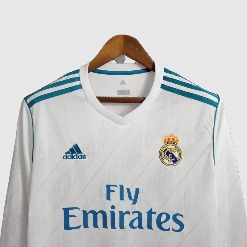 Camisa Real Madrid Home Retrô 2017/18 Manga Longa - Torcedor Masculino