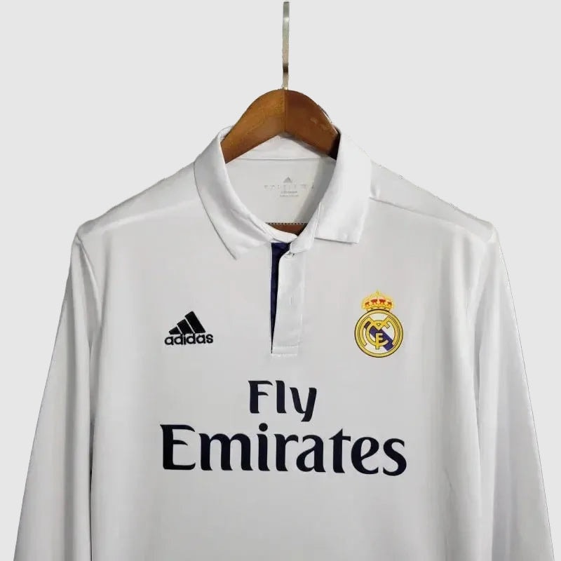 Camisa Real Madrid Retrô 2016/17 Main Manga Longa - Torcedor Masculino