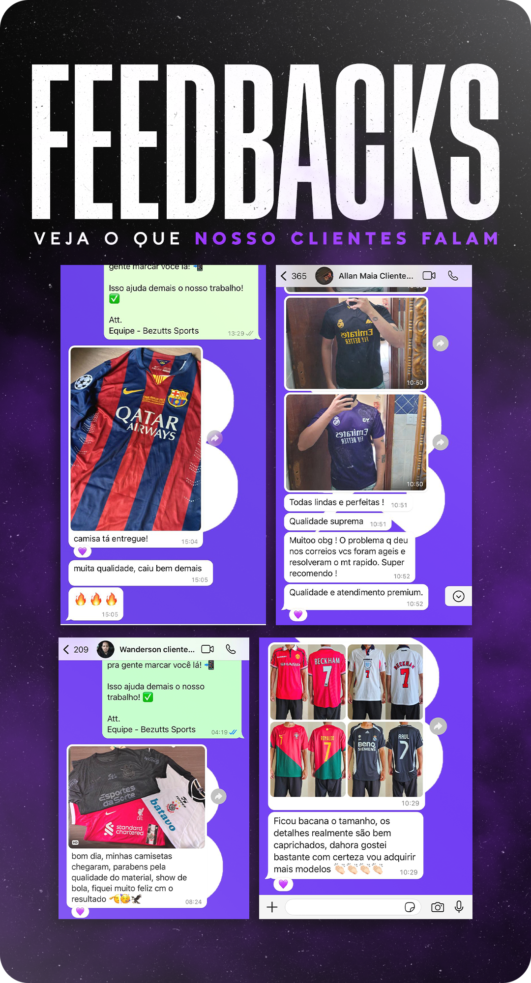Feedbacks de clientes